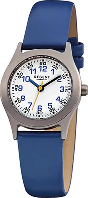 Produktbild von Regent Kinder-Armbanduhr blau Analog F-947 Leder-Armband D2URF947