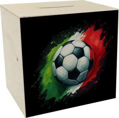 Produktbild von Fußball Italien Flagge Spardose aus Holz