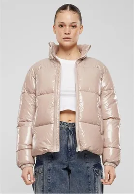 Produktbild von Urban Classics Ladies Recycled Short Shiny Puffer Jacket duskrose 5XL