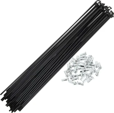 Produktbild von 1 Satz Universal-Fahrradspeichen 12G 305mm Länge Fahrradrad-Speichen-Nippel Schwarz Kohlenstoffstahl