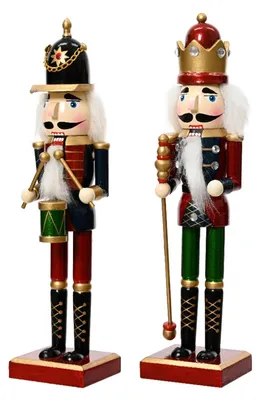 Produktbild von Decoris Holz Nussknacker Figur100% Weihnachtsdeko mehrfarbig