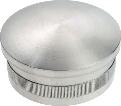 Produktbild von CROSO Rändelkappe gewölbt, ø 48,3 x 2,0 mm, Edelstahl geschliffen V2A