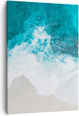 Produktbild von Bild auf Leinwand - Leinwandbild - Einteilig - Luftaufnahmen Strand Welle - 50x70cm - Wand Bild - Wanddeko - Wandbilder - Leinwanddruck - Wanddekoration - Leinwand bilder - Wandbild - PA50x70-4686