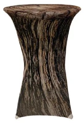 Produktbild von Stehtisch Husse Baumstamm Optik Ø 80 cm mit Fußlaschen Stretch