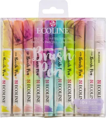 Produktbild von Aquarellstifte Ecoline Brush Pen Pastel | 10er Set