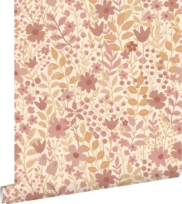 Immagine prodotto di ESTAhome carta da parati fiori viola, verde e terracotta 50 x 900 cm