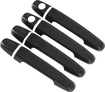 Imagen del producto de Cubierta protectora para el pomo de la puerta exterior, estilo fibra de carbono, pieza decorativa de reemplazo para el marco de Camry, modelos 2002-2006