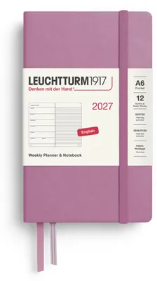 Produktbild von LEUCHTTURM1917 Wochenkalender 2027 Pocket (A6) mit Notizbuch, liniert - Terminpl
