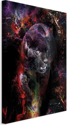 Produktbild von Italienischer Leinwand Leinwandbild - Black Jaguar (1 Part) Vertical 40x60 cm Tiere g-C-0338-b-a