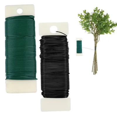 Blumendraht 2er-Set, 0,7 mm x 35 m, grün/schwarz