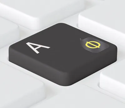 Produktbild von Russisch-Ukrainische universelle Tastaturaufkleber (5x6mm), transparent mit Schutzlack - GELB