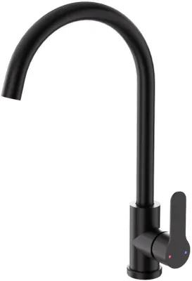 Obrázok produktu pre Čierna kuchynská batéria z nehrdzavejúcej ocele, otočná o 360°, páková batéria, výška výtoku 257 mm