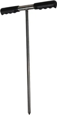 Image de Sonde de sol en acier inoxydable - tige de sonde de sol pour gazon - entretien des plantes de ferme - poignée en T Collecteur de sol à 3 niveaux.