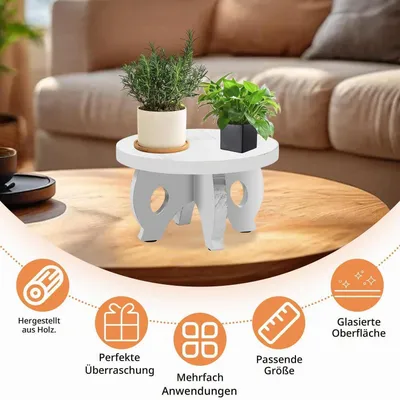 Immagine prodotto di Supporto per piante in legno, rotondo, diametro 25 cm, colore bianco