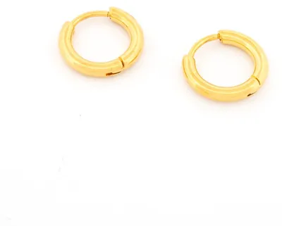 Produktbild von Vintageparts Creolen aus 304 Edelstahl 12 mm in Goldfarben ionenplattiert, 2 Stück