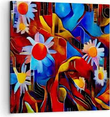 Produktbild von Bild auf Leinwand - Leinwandbild - Blume Abstraktion - 50x50cm - Wand Bild - Wanddeko - Wandbilder - Leinwanddruck - Bilder - Kunstdruck - Wanddekoration - Leinwand bilder - Wandkunst - AC50x50-3466