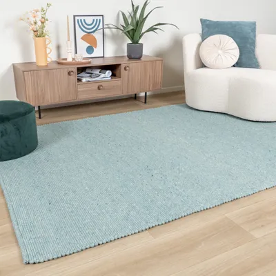 Produktbild von Volero - Wollteppich - Wise Blau 364 - 160x230 cm - Wohnzimmer, Esszimmer, Schlafzimmer - Ländlich, Skandinavisch