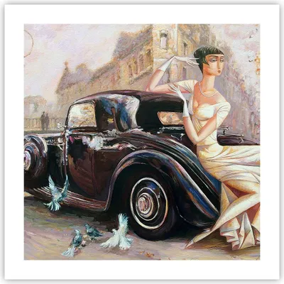 Produktbild von Poster - Poster ohne Rahmen - frau retro stil - 50x50 cm - Wand Bild - Wanddeko - Wandbilder - Kunstposter - Wandposter - Bilder - Kunstdruck - Wanddekoration - Wandbild - P2XAC50x50-3467