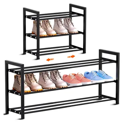 Produktbild von Erweiterbares Schuhregal aus Metall für kleine Räume