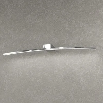 Image de Applique Moderne Métallique Courbe Diffuseur Chrome Blanc Led 11,2W Chaud 70Cm