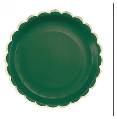 Productafbeelding van Tim&Puce, platte schalen, 23 cm, junglegroen, goud