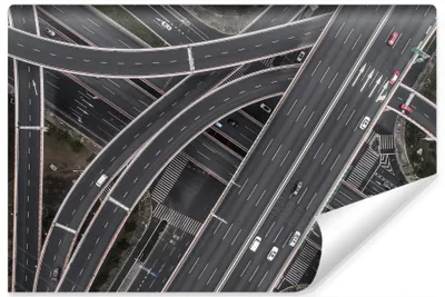 Produktbild von Muralo XXL Vlies FOTOTAPETE AUTOBAHN Autos Aussicht von oben 3D Effekt (B) 405 cm x (H) 270 cm Tapete Wandtapete WOHNZIMMER SCHLAFZIMMER 4579
