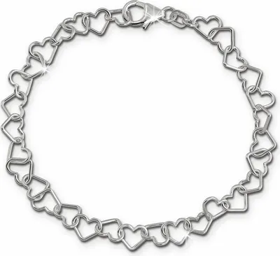 Produktbild von SilberDream Damen-Armband Herzen 925 Silber allergenfrei 19cm silber SDA2529J