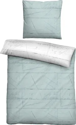Produktbild von biberna Baumwoll-Satin Bettwäsche 0614509 WAND color: ciel, size: 1x 155x200 cm + 1x 80x80 cm