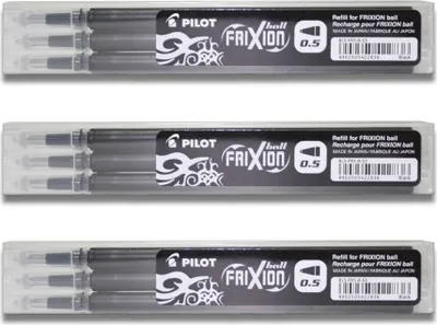 Produktbild von Pilot Frixion Ball Ersatzminen 0.5 schwarz- 9er-Set