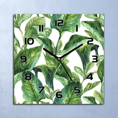 Produktbild von Wanduhr Echt-Glas-Küchenuhr Aquarell Blumen Quarz Lautlos 30x30 Deko Bilder