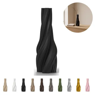 Immagine prodotto di Vaso decorativo ritorto 18,2 cm, a spirale in PLA – Nero