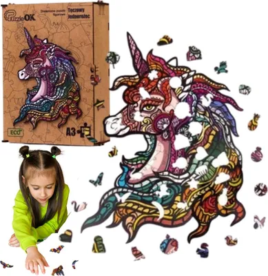 Zdjęcie produktu dla Puzzle Drewniane Układanka Jednorożec Kucyk Tęczow Pua3-00715
