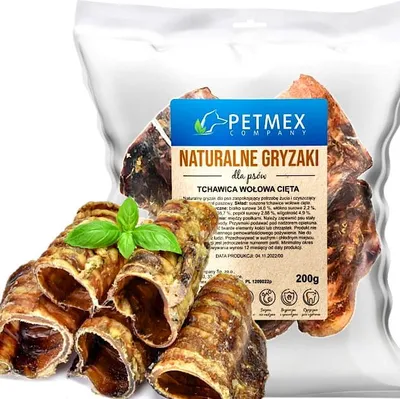 Obrázok produktu pre Pochúťka, prírodné hryzátko pre psov, hovädzí tracheálny rez, Petmex 200g