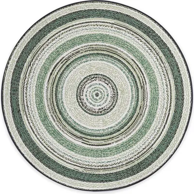 Produktbild von Rikmani Outdoor Teppich rund Wetterfest & UV-beständig für Terrasse, Balkon, 120 cm, modernes Design, für Küche, Wintergarten, Esszimmerteppich