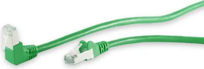 Produktbild von Patchkabel cat 6 S/FTP PIMF Winkel-gerade grün 1m