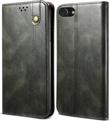Image de Etui pour iPhone 8/7/6/6/SE 2020, étui en cuir avec fonction stand vert