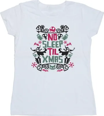 Produktbild von Disney - "The Nightmare Before Christmas No Sleep Til Xmas" T-Shirt für Damen BI35756 (M) (Weiß)