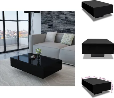 Produktbild von vidaXL Couchtisch Hochglanz Schwarz -  Couchtische