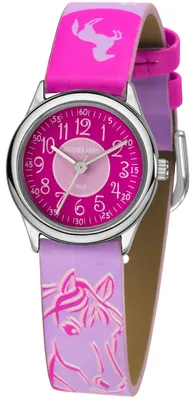 Produktbild von JACQUES FAREL HCC312 Pferd Uhr Mädchen Kinderuhr Lederarmband lila