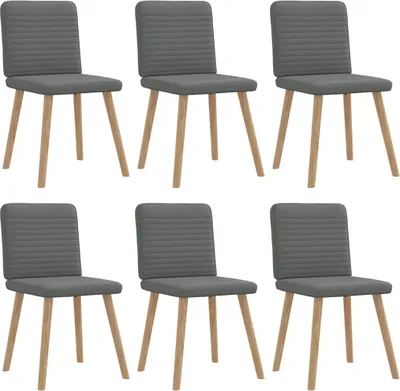 Image de Chaises à manger lot de 6 gris foncé tissu