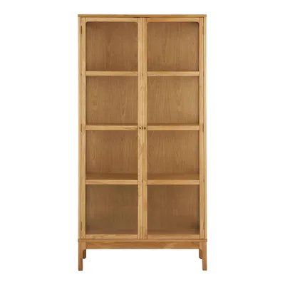 Produktbild von Vigga Vitrinenschrank 2 Glastüren, 3 Regale Eiche.