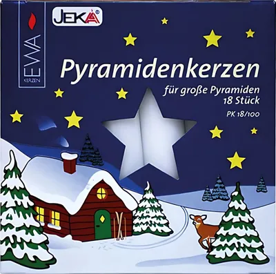 Obrázek produktu pro 10 balení EWA Jeka - 180 pyramidových svíček - Ø 17 mm délka 105 mm - 18/100 bílá
