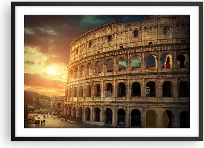 Produktbild von Gerahmtes Poster - Schwarzer Rahmen - Coloseum Roma Architektur Italien - 70x50 cm - Wand Bild - Wanddeko - Wandbilder - Wandposter - Bilderrahmen - Bilder - Kunstdruck - Wandbild - P2BAA70x50-2966