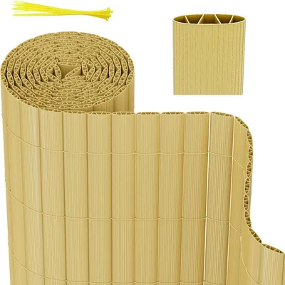 Produktbild von Jopassy Sichtschutzmatte PVC Sichtschutzzaun Bambus Windschutz fur Garten Balkon und Terrasse 180x300cm Stabile W-Form