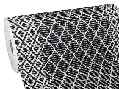 Obrázek produktu pro Koupelnová rohož, protiskluzová, z měkké pěny – lze oříznout na míru – černá s ornamentem (4121-1) 130 x 65 cm