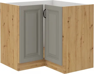 Image de Armoire d’angle inférieure SOPHIA – 90x90 cm, gris clair / chêne artisan