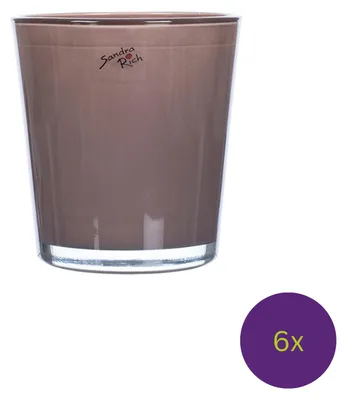 Produktbild von 6er Set Glas Orchideentöpfe ORCHID braun H. 13,5cm D. 12,5cm Sandra Rich