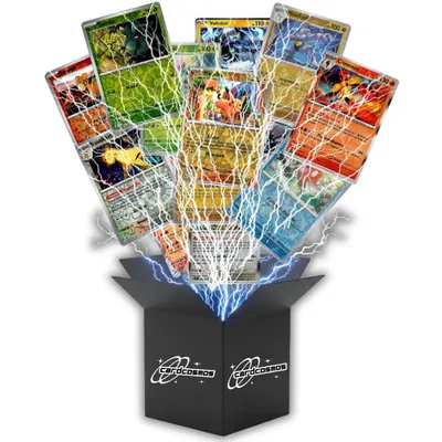 Produktbild von Pokémon Holo Karten Set Deutsch – 100 Holo & Reverse Holo Glitzerkarten – Originale Pokémon Karten mit 100 Kartenhüllen – Ohne Duplikate