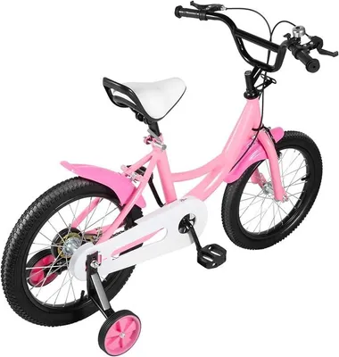 Imagen del producto de Bicicleta infantil de 16 pulgadas, con altura ajustable, ideal para niños y niñas de 4 a 6 años, con ruedines y sistema de frenado dual
