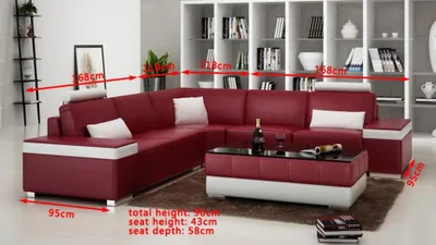 Produktbild von L-Form Ledersofa Polster Sitz Couch Garnitur Ecksofa Sofa Couch Wohnlandschaft